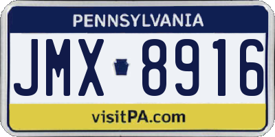 PA license plate JMX8916