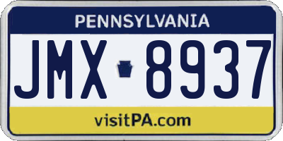 PA license plate JMX8937