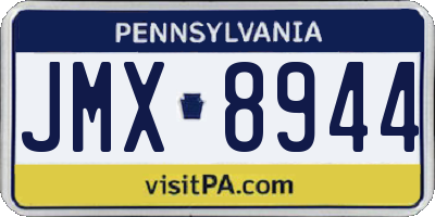 PA license plate JMX8944