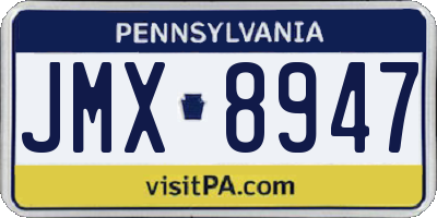 PA license plate JMX8947