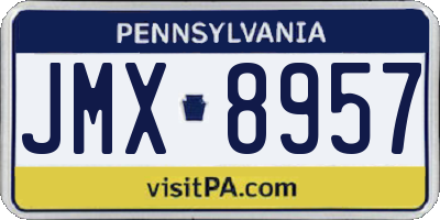 PA license plate JMX8957