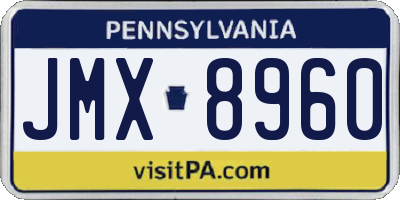 PA license plate JMX8960