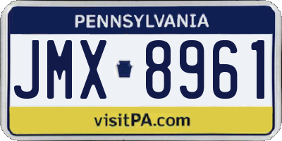 PA license plate JMX8961