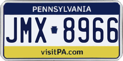 PA license plate JMX8966