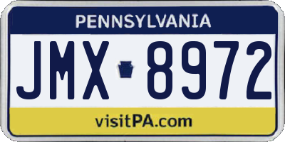PA license plate JMX8972