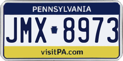 PA license plate JMX8973