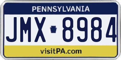 PA license plate JMX8984