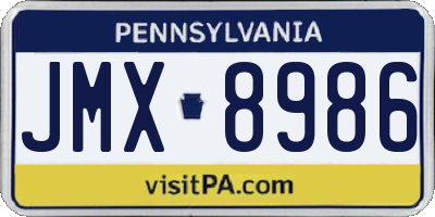 PA license plate JMX8986