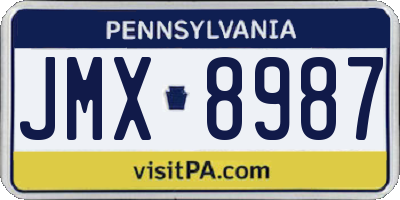 PA license plate JMX8987