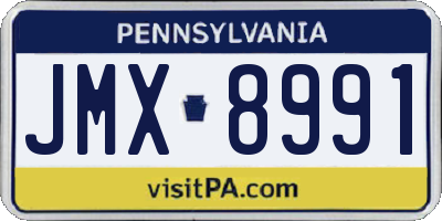 PA license plate JMX8991