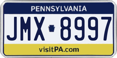 PA license plate JMX8997