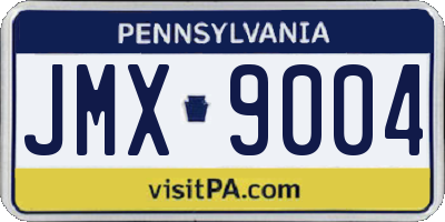PA license plate JMX9004