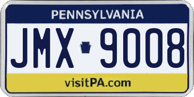 PA license plate JMX9008