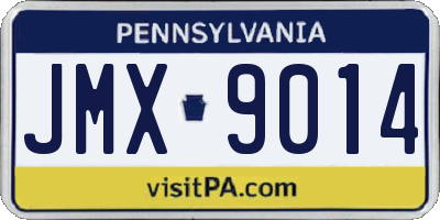 PA license plate JMX9014