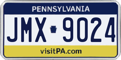 PA license plate JMX9024