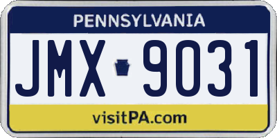 PA license plate JMX9031
