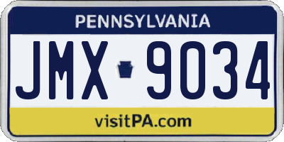 PA license plate JMX9034