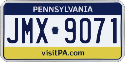 PA license plate JMX9071