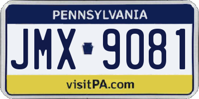 PA license plate JMX9081