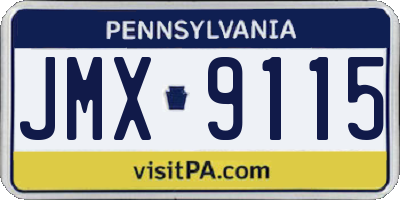 PA license plate JMX9115