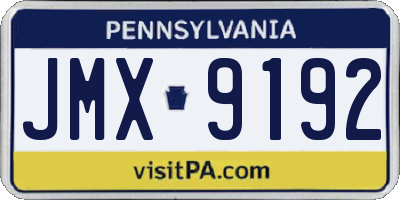 PA license plate JMX9192