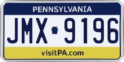 PA license plate JMX9196