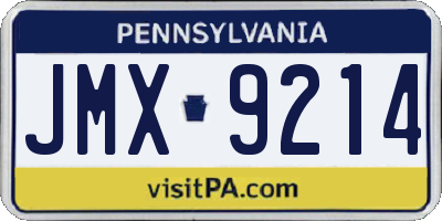 PA license plate JMX9214