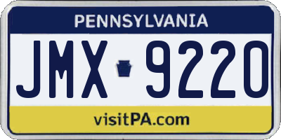 PA license plate JMX9220