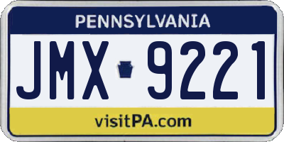 PA license plate JMX9221