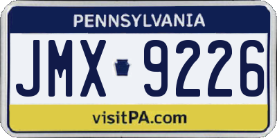PA license plate JMX9226