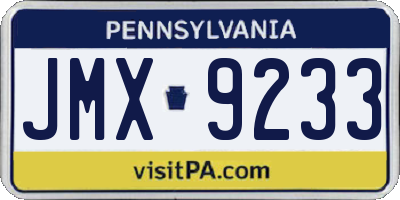 PA license plate JMX9233