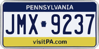 PA license plate JMX9237