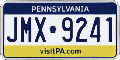 PA license plate JMX9241