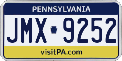 PA license plate JMX9252