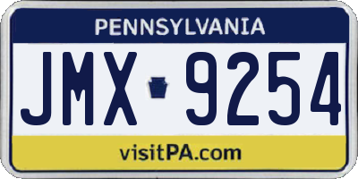 PA license plate JMX9254