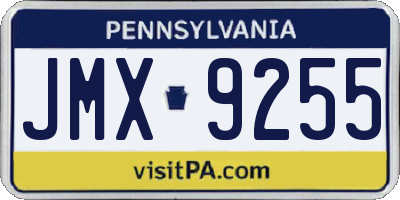 PA license plate JMX9255