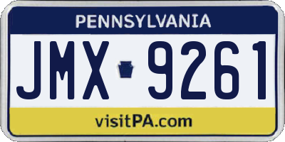 PA license plate JMX9261