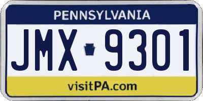 PA license plate JMX9301