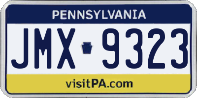 PA license plate JMX9323