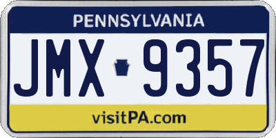 PA license plate JMX9357