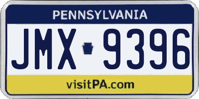 PA license plate JMX9396