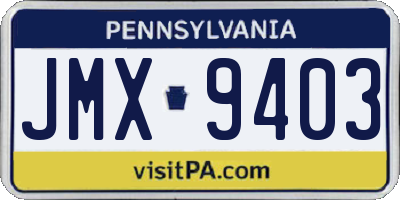 PA license plate JMX9403