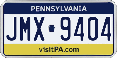 PA license plate JMX9404