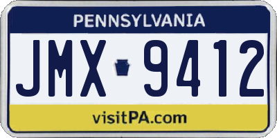 PA license plate JMX9412