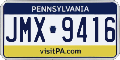 PA license plate JMX9416