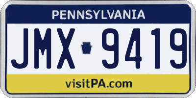 PA license plate JMX9419