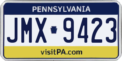 PA license plate JMX9423