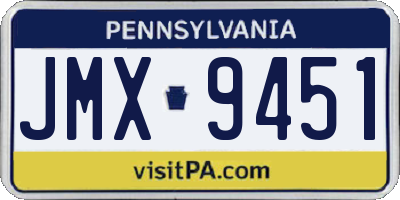 PA license plate JMX9451