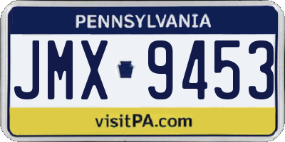 PA license plate JMX9453