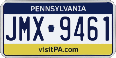 PA license plate JMX9461
